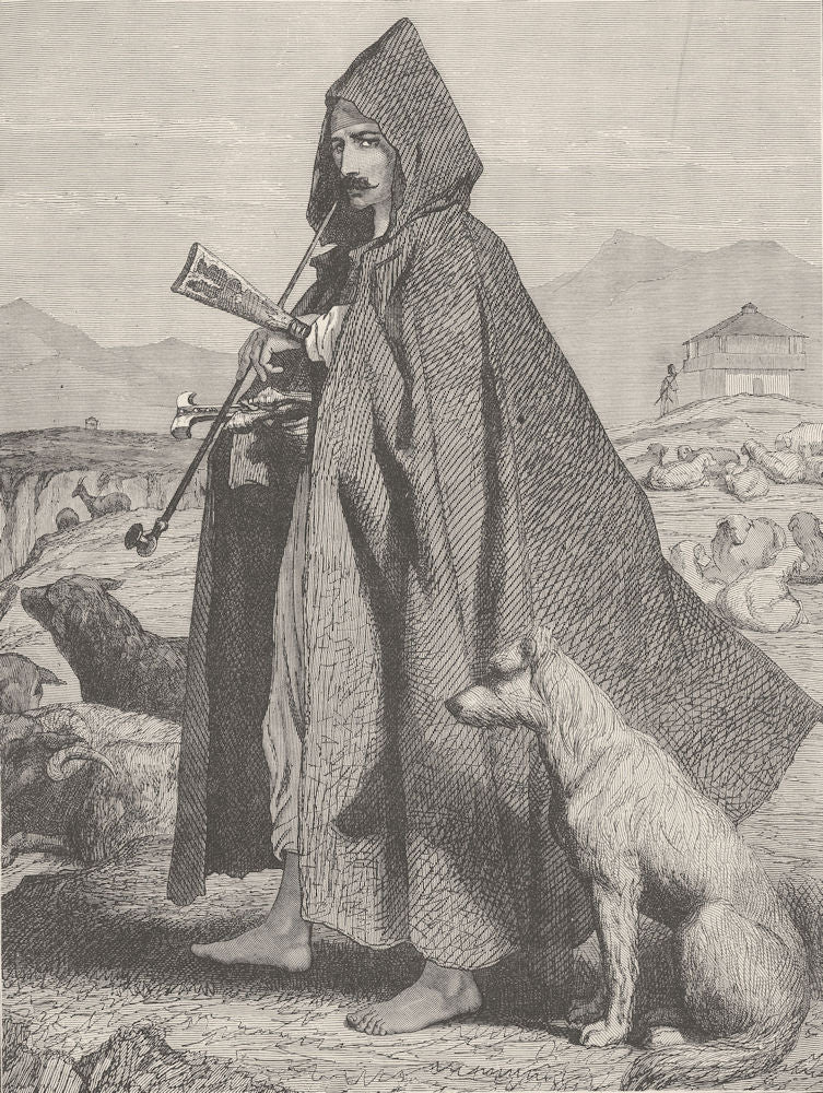 HUNGARY. Shepherd of the military confines 1893 old antique print picture